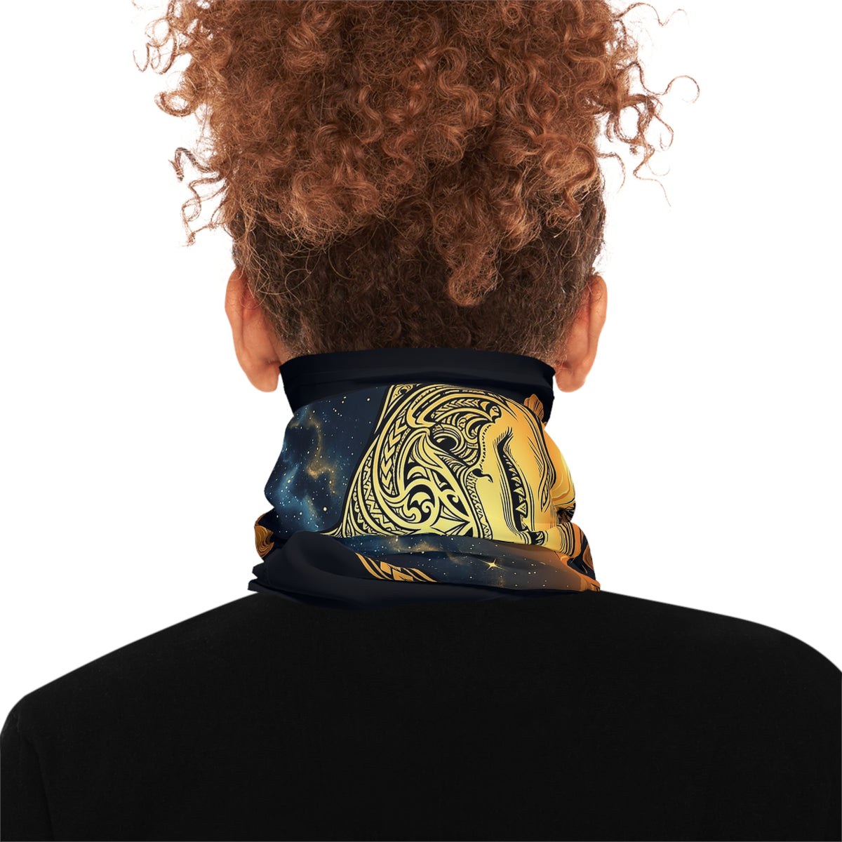 Sun & Moon Tribal Neck Gaiter — Sunset Surf Hawaiian Floral Design