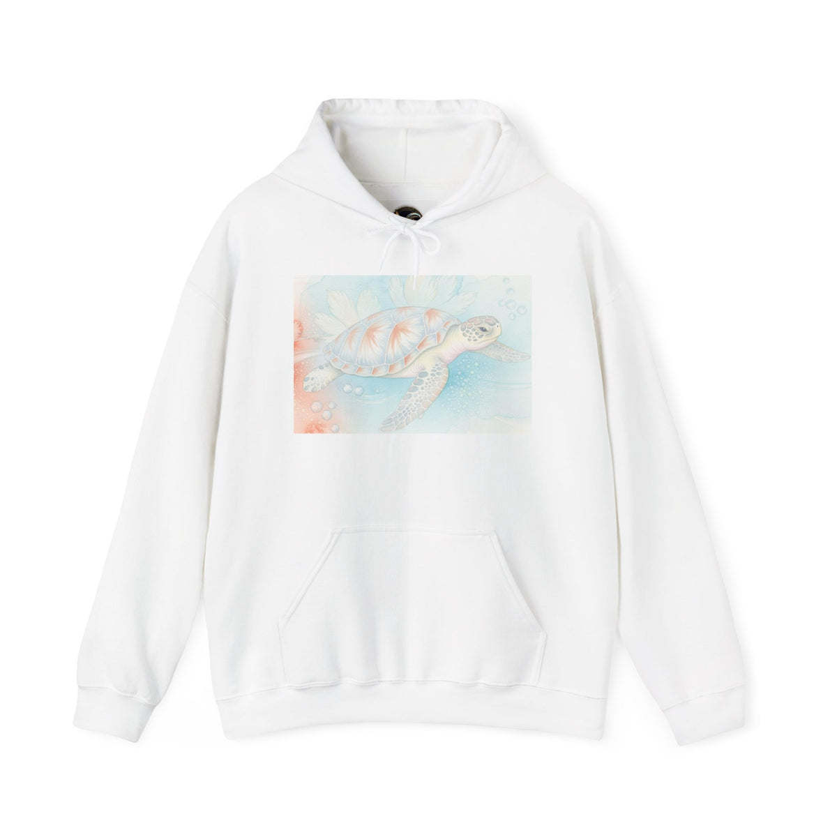 Sea Turtle Watercolor Hoodie — Pastel Ocean Turtle Pullover