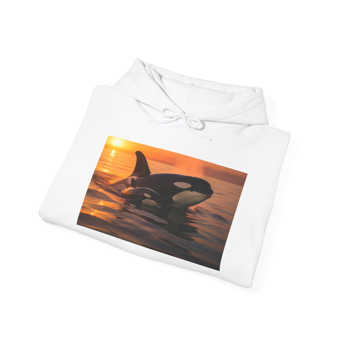 Orca Sunset Hoodie - Killer Whale Sunset Pullover for Marine Life Lovers