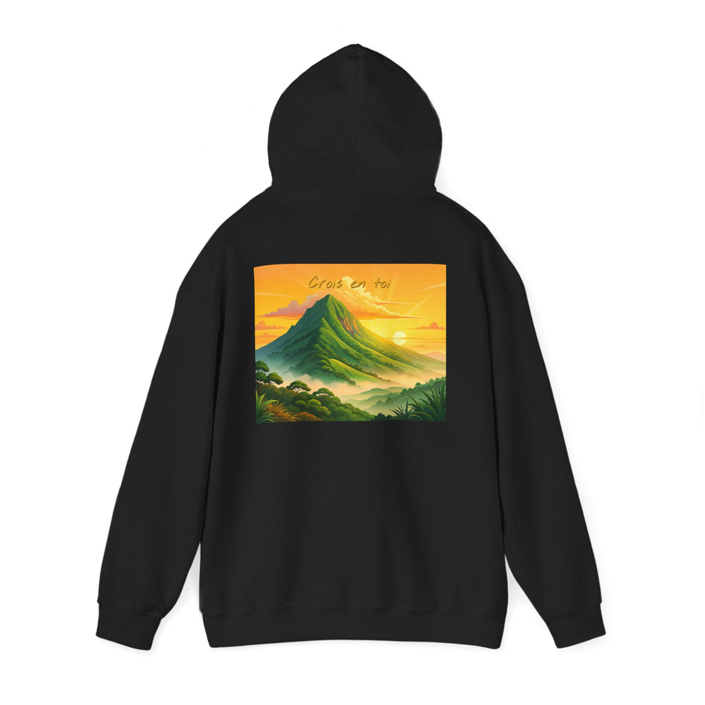 Sunset Mountain Hoodie - Serene Landscape Graphic Sweatshirt