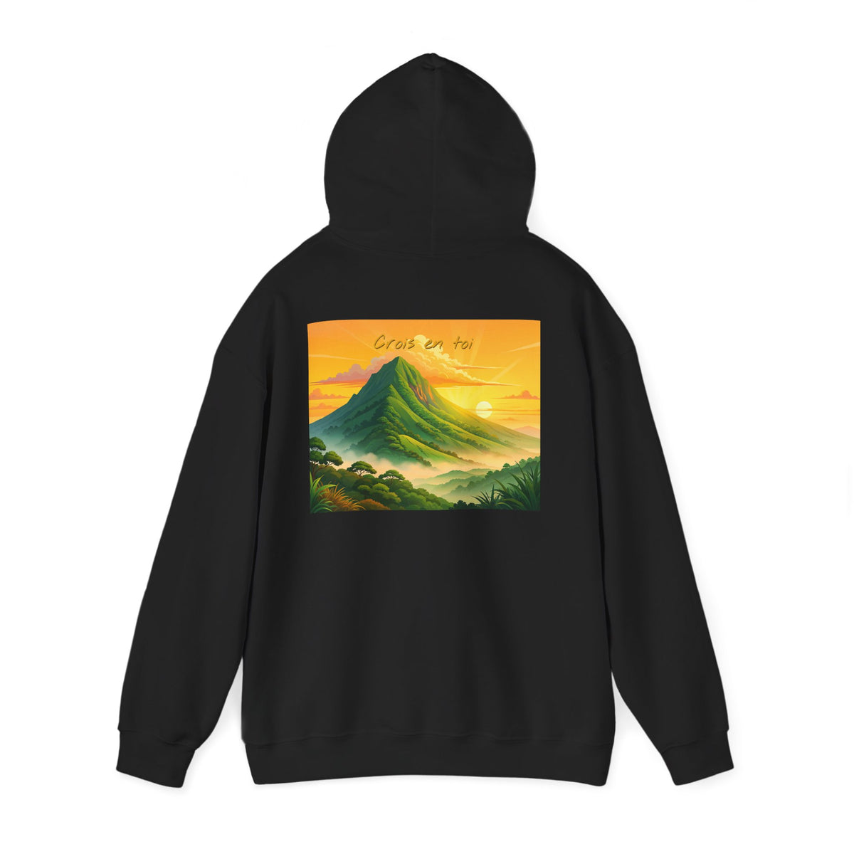 Sunset Mountain Hoodie - Serene Landscape Graphic Sweatshirt