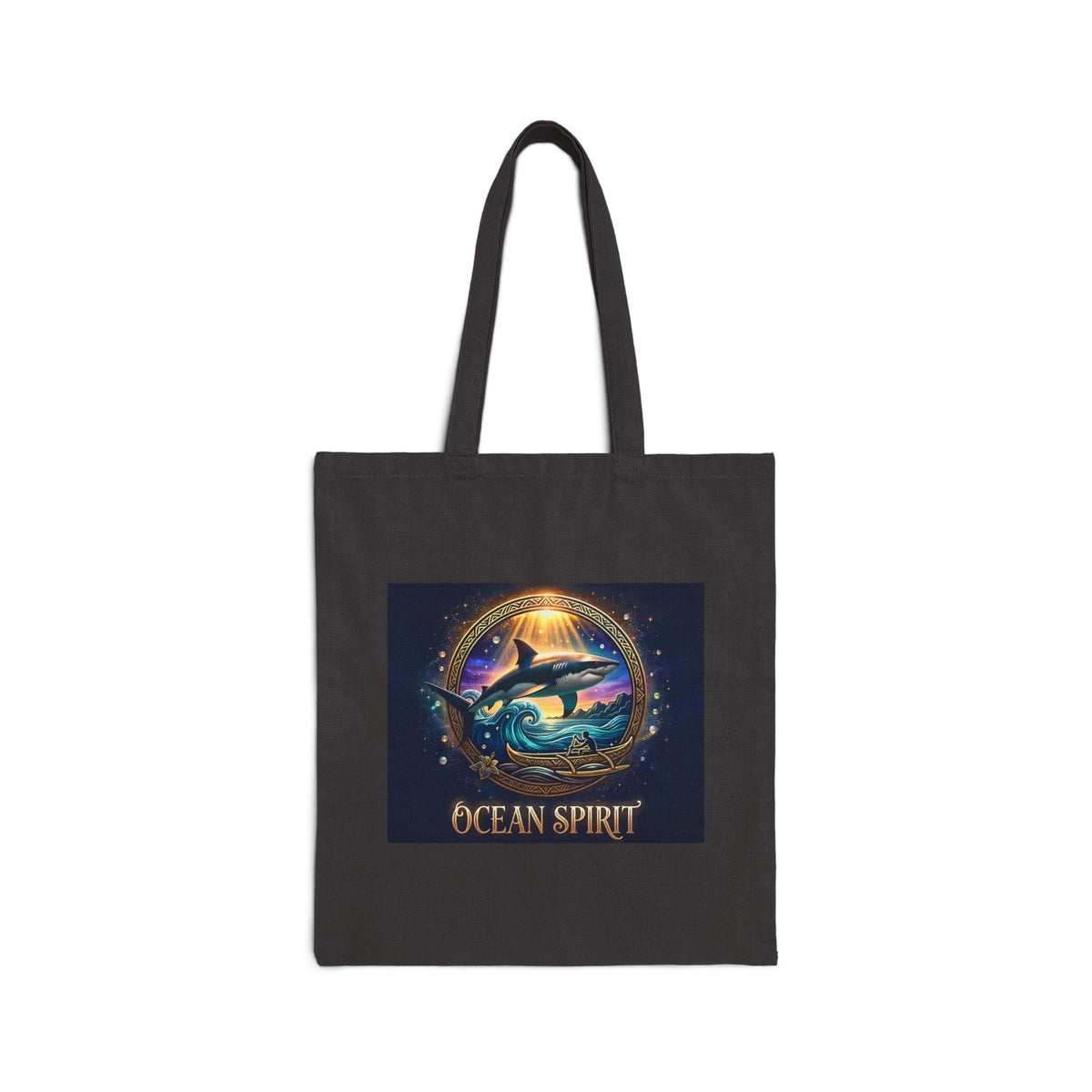 Act As Spirit Canvas Tote Bag — Spiritual Ocean Sunset Art Tote