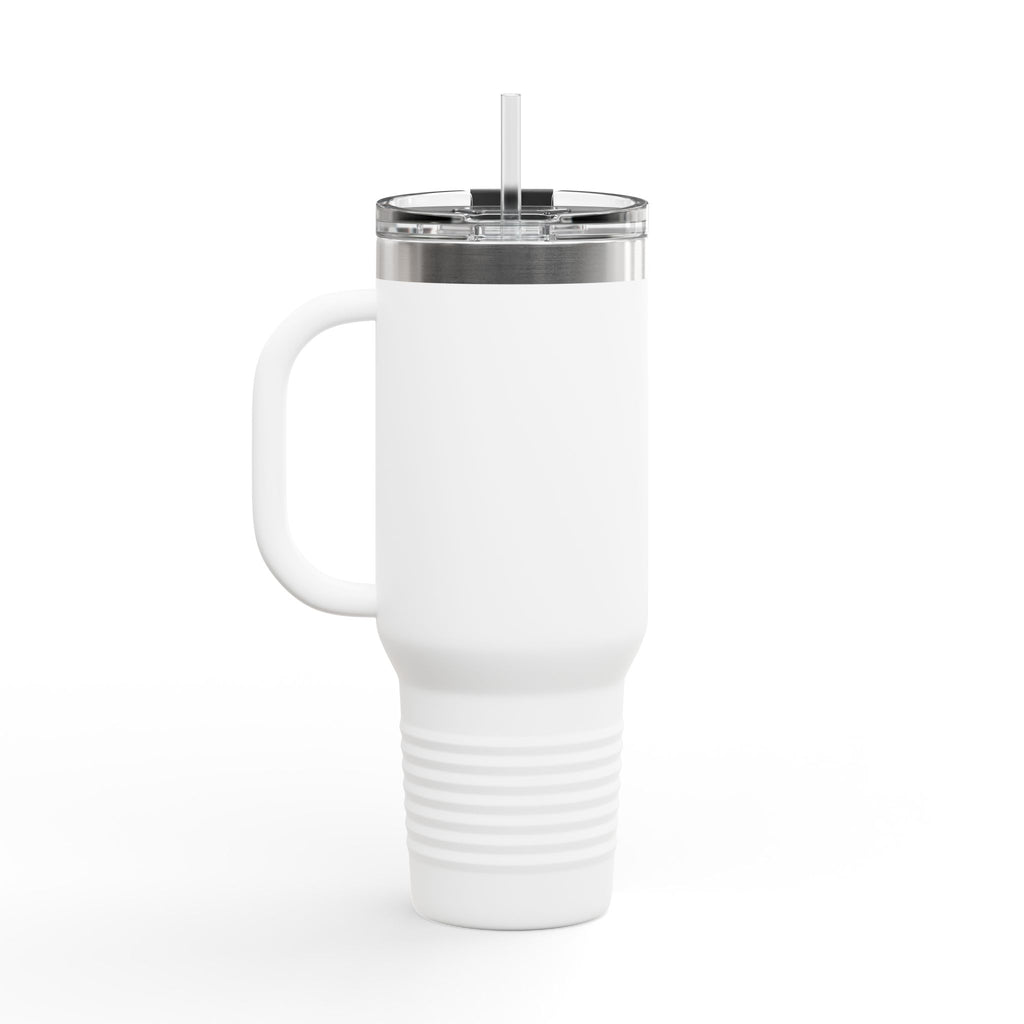 40oz Insulated Travel Mug – Tropical Waterfall & Toucan Scenic Design
