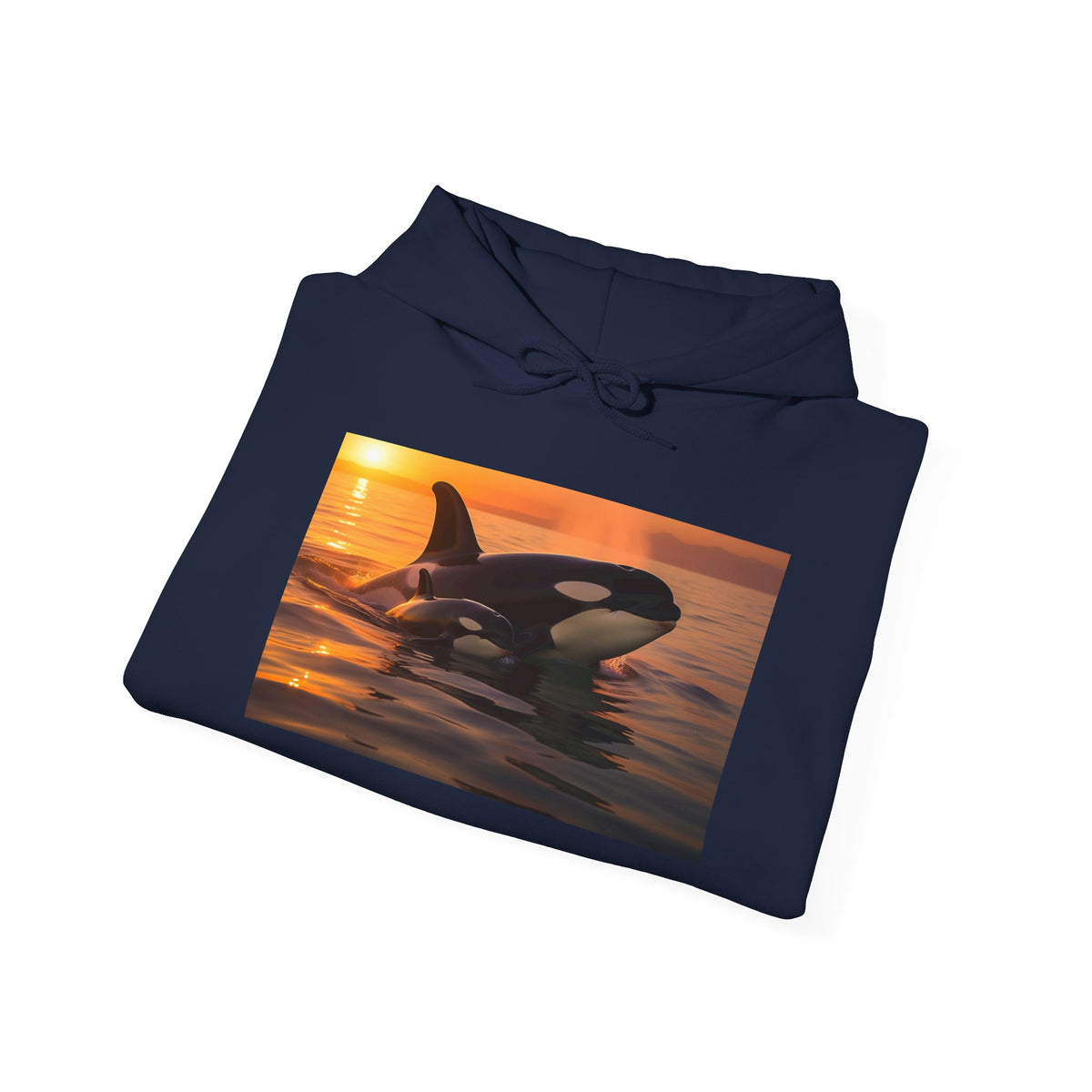 Orca Sunset Hoodie - Killer Whale Sunset Pullover for Marine Life Lovers
