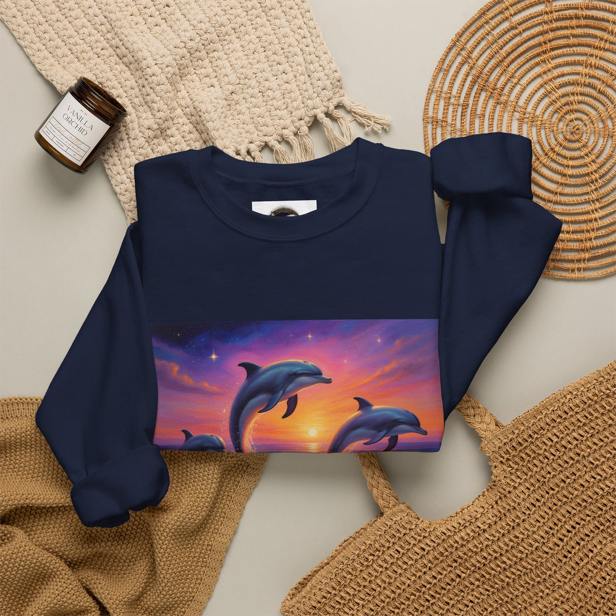 Dolphin Sunset Crewneck Sweatshirt