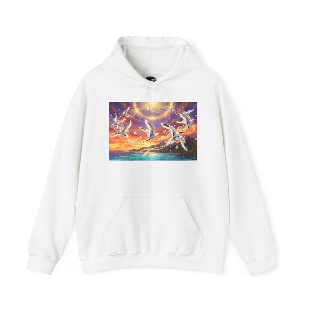 Pailles en queue Sunset Hoodie — Celestial Beachscape Graphic Sweatshirt