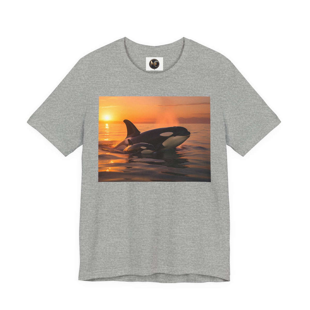 Orca Sunset T‑Shirt — Killer Whale Beach Shirt