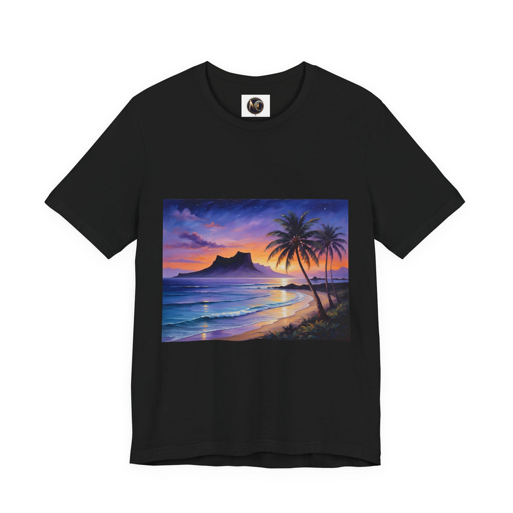 T-Shirt — Tropical Sunset Beach Print
