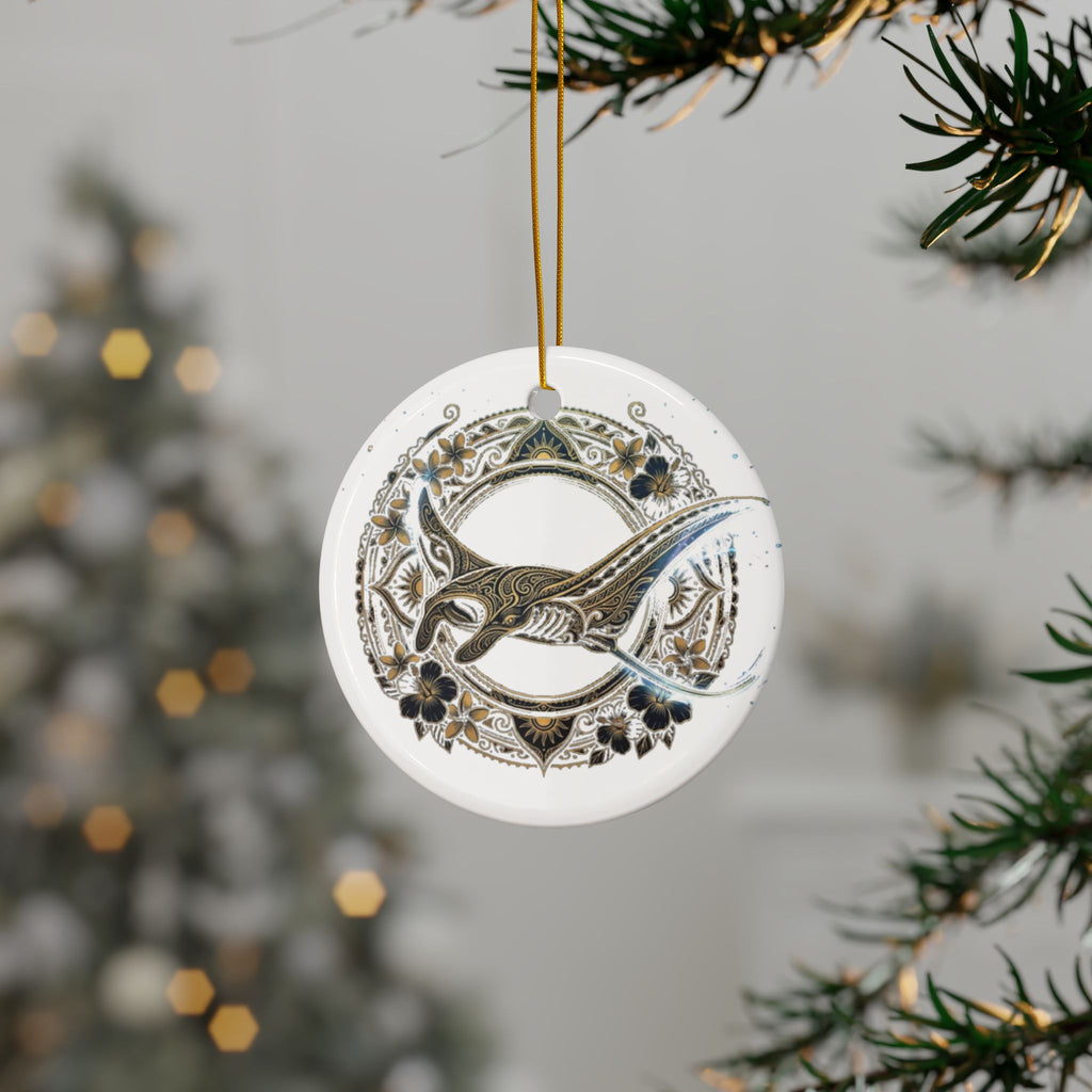 Ceramic Bird Ornament — Double-Sided Decorative Holiday Tree Decoration