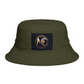 Brown Bucket Hat with Gold and Pearly Emblem — Bold Statement Sun Hat