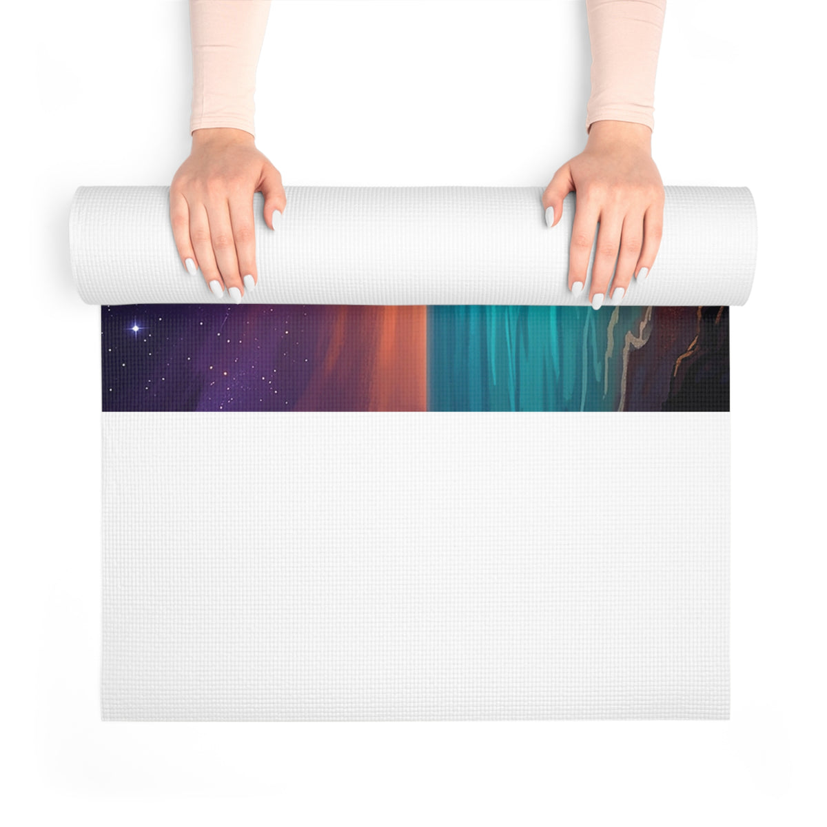 Celestial Pacific Woman Foam Yoga Mat — Sunset Ocean Meditation Mat
