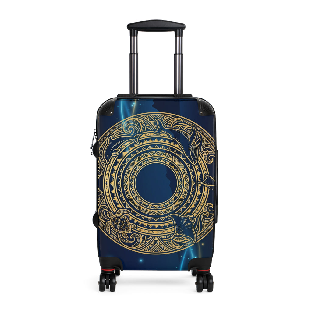 Celestial Mandala Carry-On Suitcase — Gold Astral Compass Travel Luggage