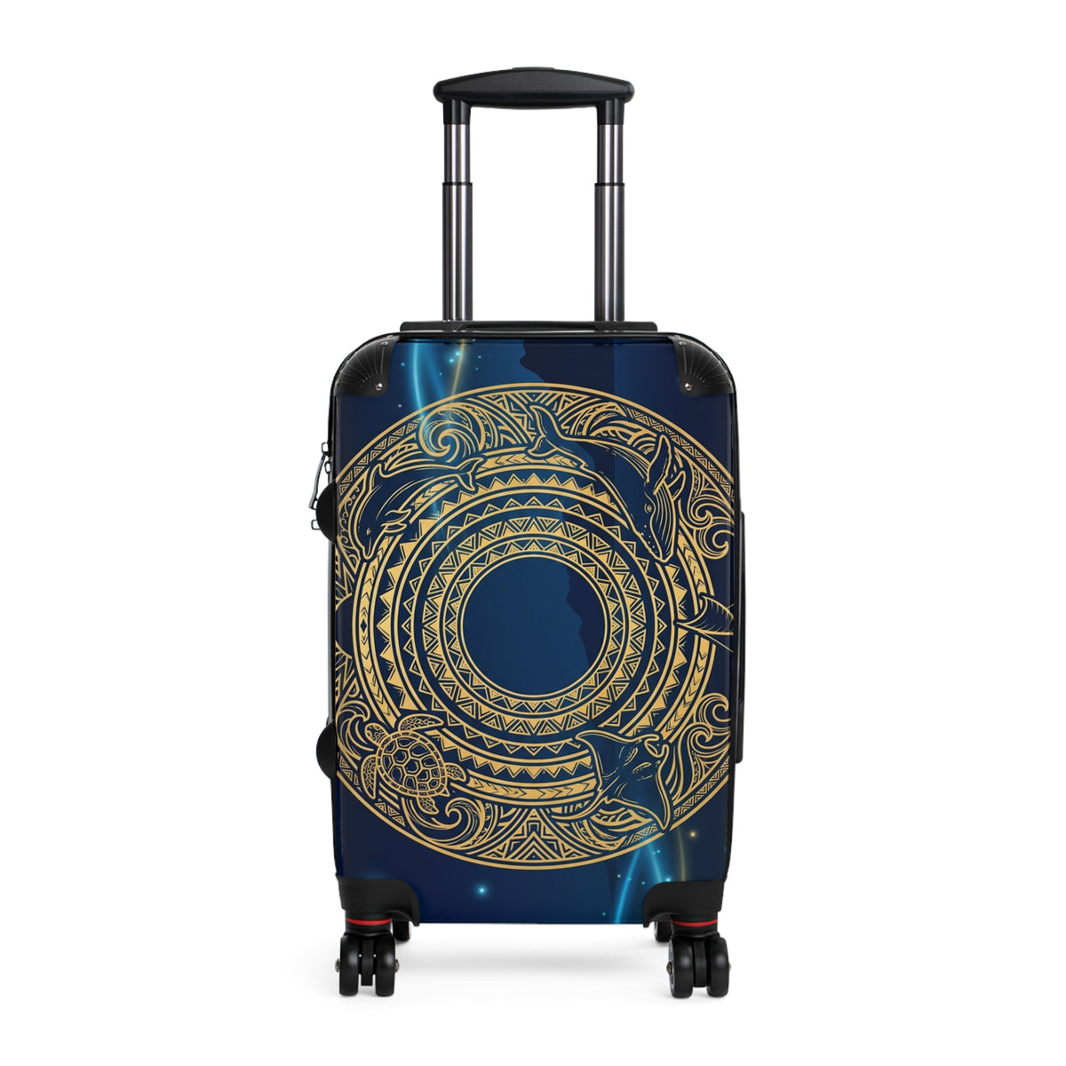 Celestial Mandala Carry-On Suitcase — Gold Astral Compass Travel Luggage