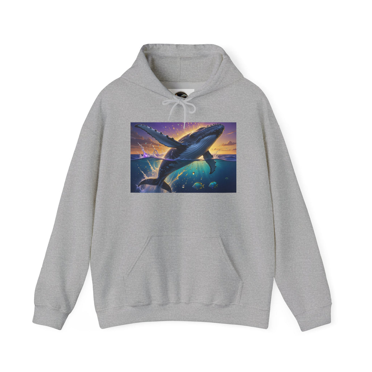 Mystic Whale Sunset Hoodie — Ocean Fantasy Graphic Pullover