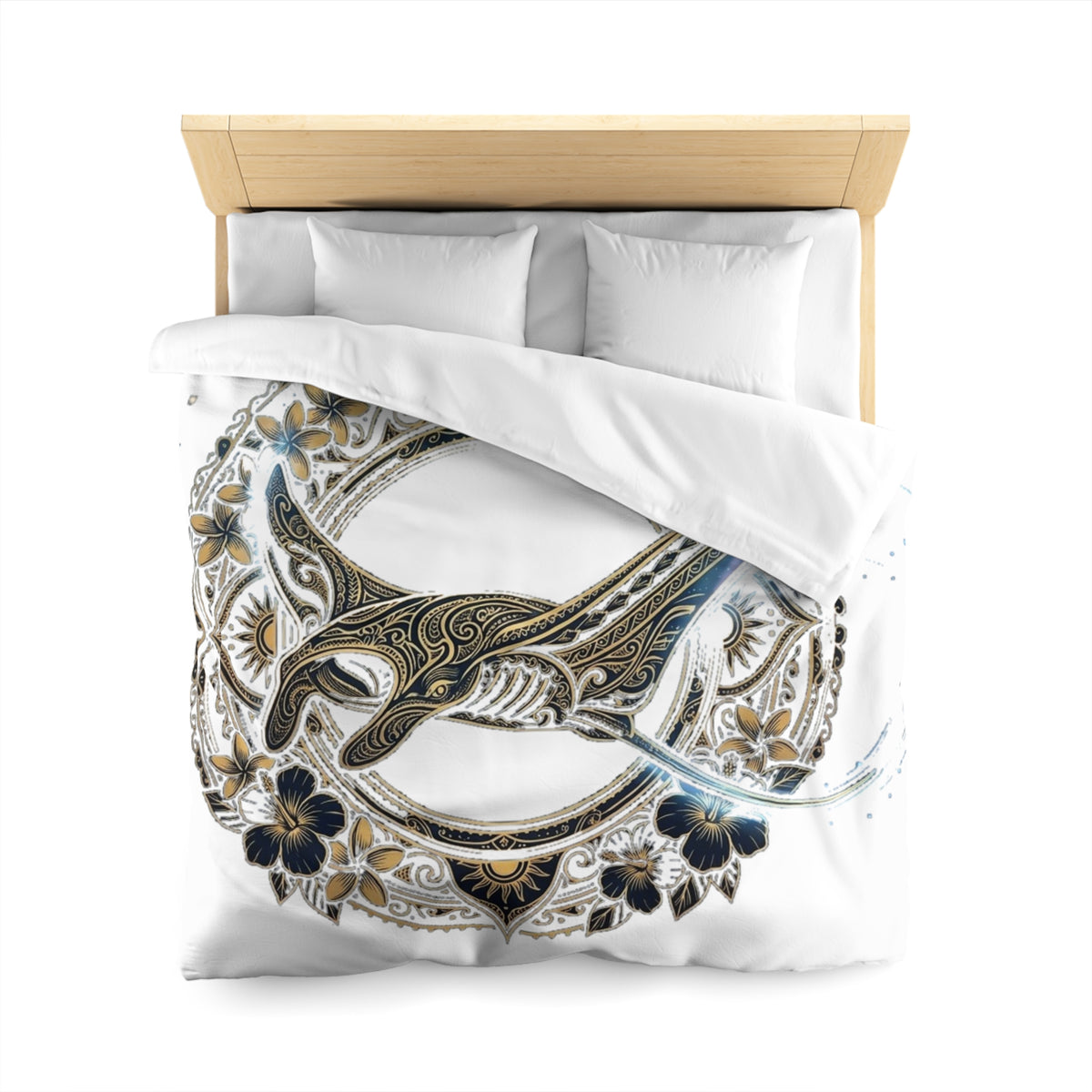 Funda Nórdica Mandala de Ballena – Ropa de Cama Boho Náutica Intrincada