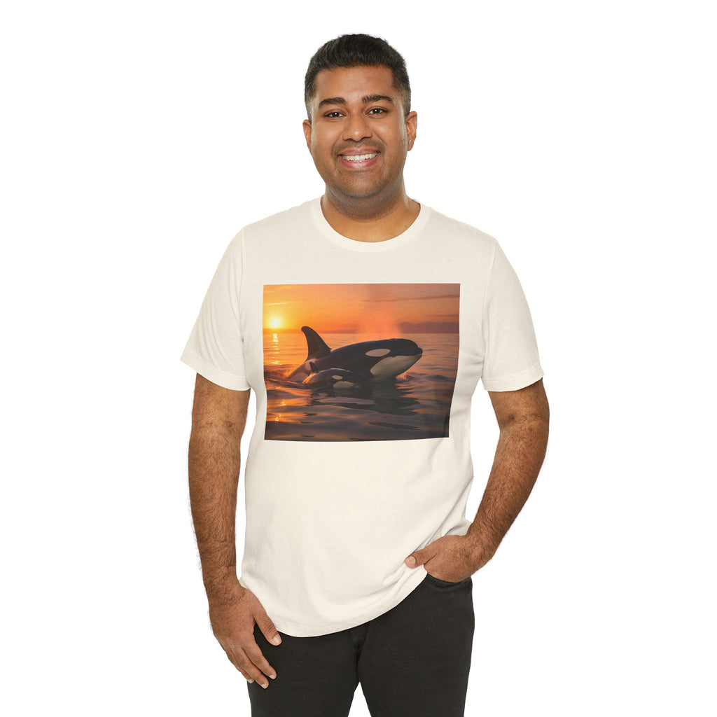 Orca Sunset T‑Shirt — Killer Whale Beach Shirt
