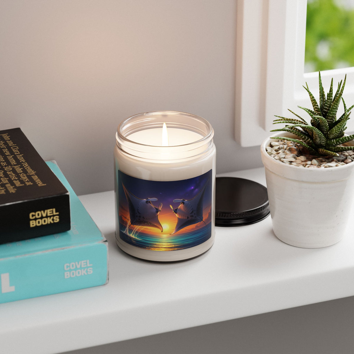 Manta Ray Sunset Scented Soy Candle — 9oz Ocean Meditation Jar