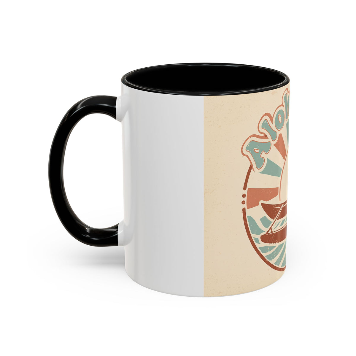 Aloha Nui Coffee Mug — Retro Hawaiian Canoe Sunset Accent Mug (11/15oz)