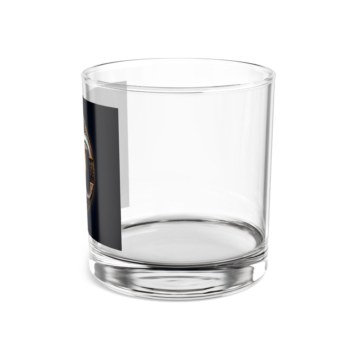 10oz Whiskey Rocks Glass with Elegant Gold NC Monogram — Classic Barware Gift