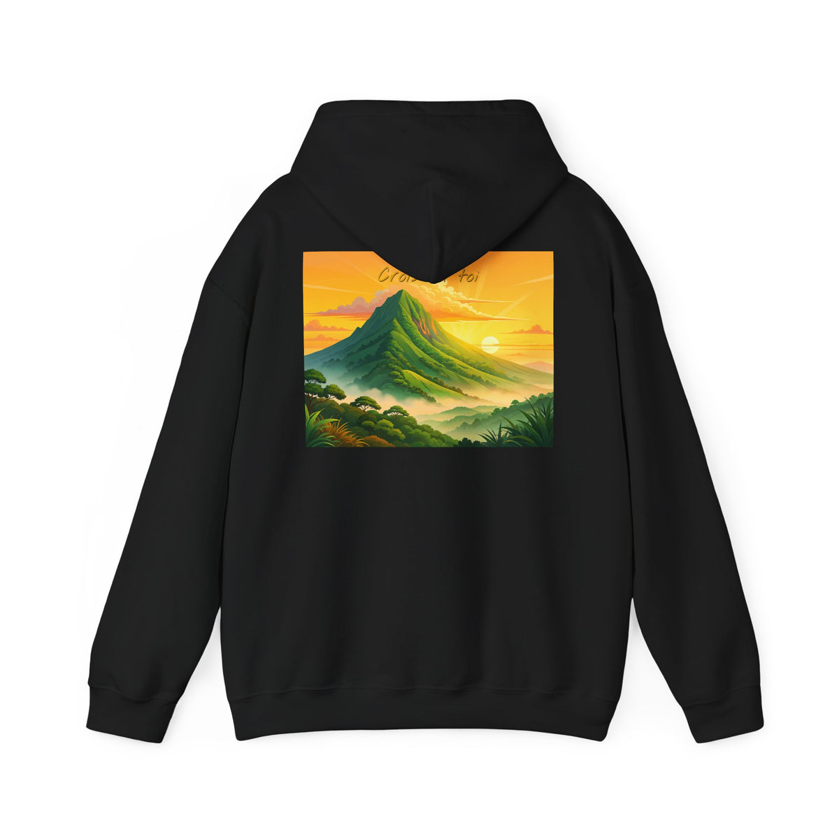 Sunset Mountain Hoodie - Serene Landscape Graphic Sweatshirt
