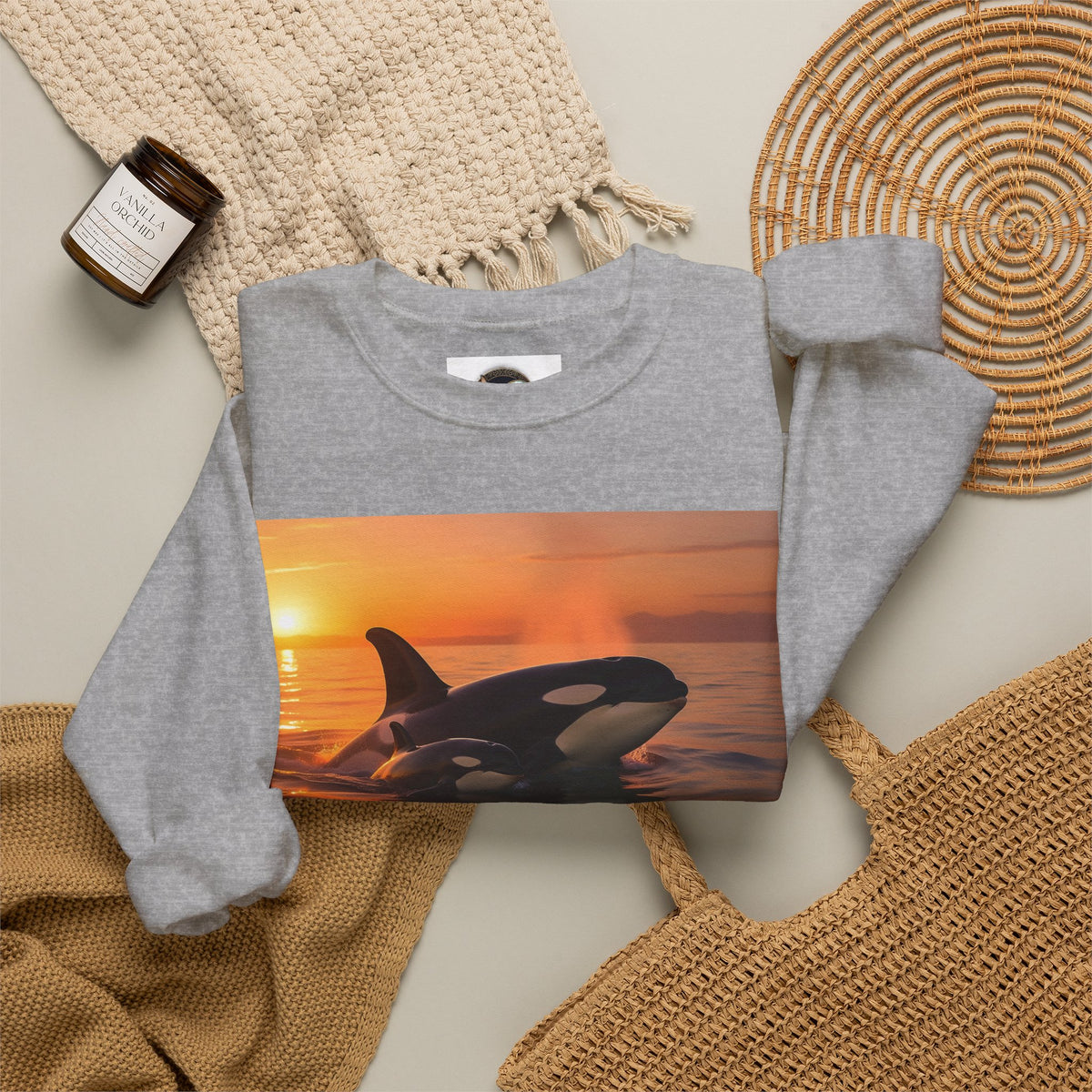 Orca Sunset Crewneck Sweatshirt