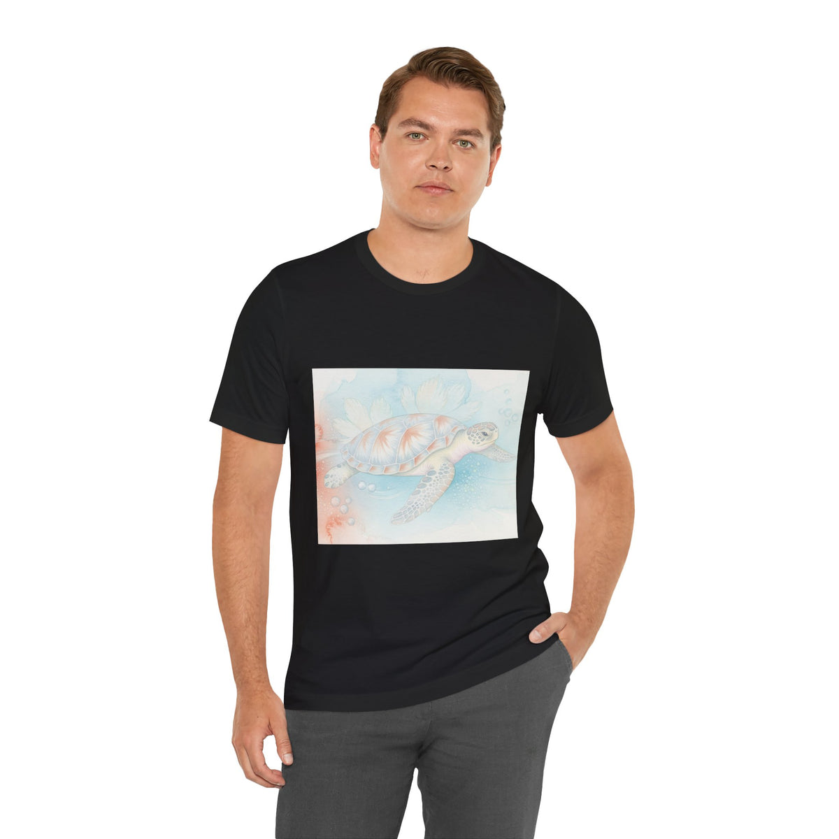Sea Turtle Watercolor T-Shirt – Pastel Ocean Beach Tee