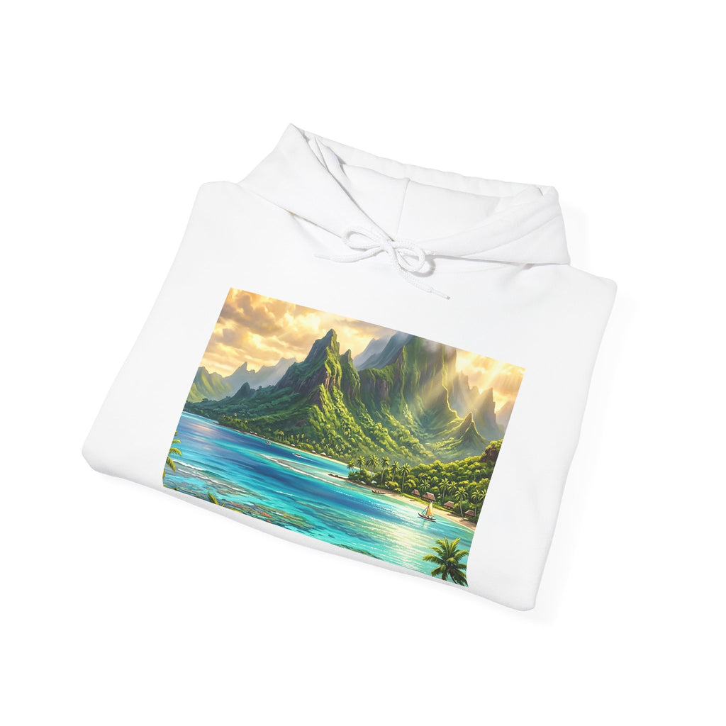 Tropical Beach Hoodie – Scenic Island Sunset Pullover