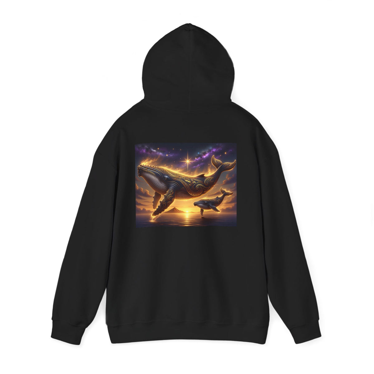 Sunset Whale Hoodie — Ocean Sunset Whale Art Pullover
