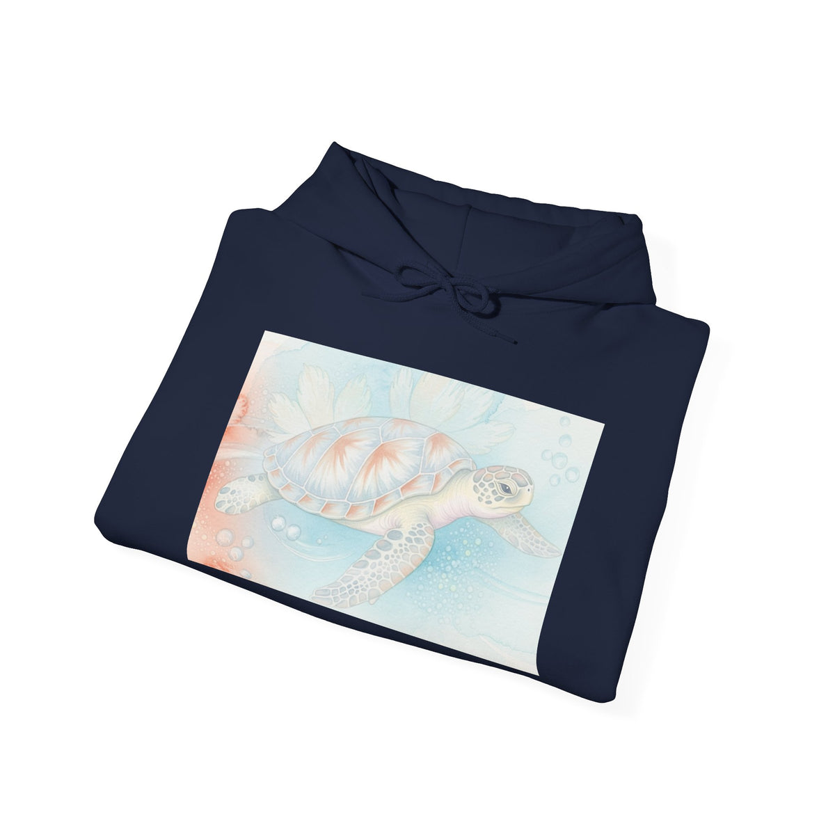 Sea Turtle Watercolor Hoodie — Pastel Ocean Turtle Pullover