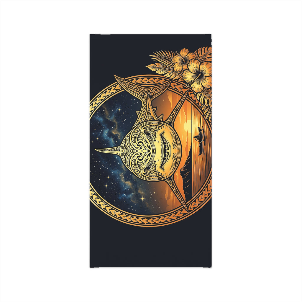 Sun & Moon Tribal Neck Gaiter — Sunset Surf Hawaiian Floral Design