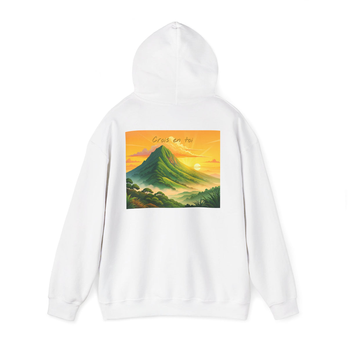 Sunset Mountain Hoodie - Serene Landscape Graphic Sweatshirt