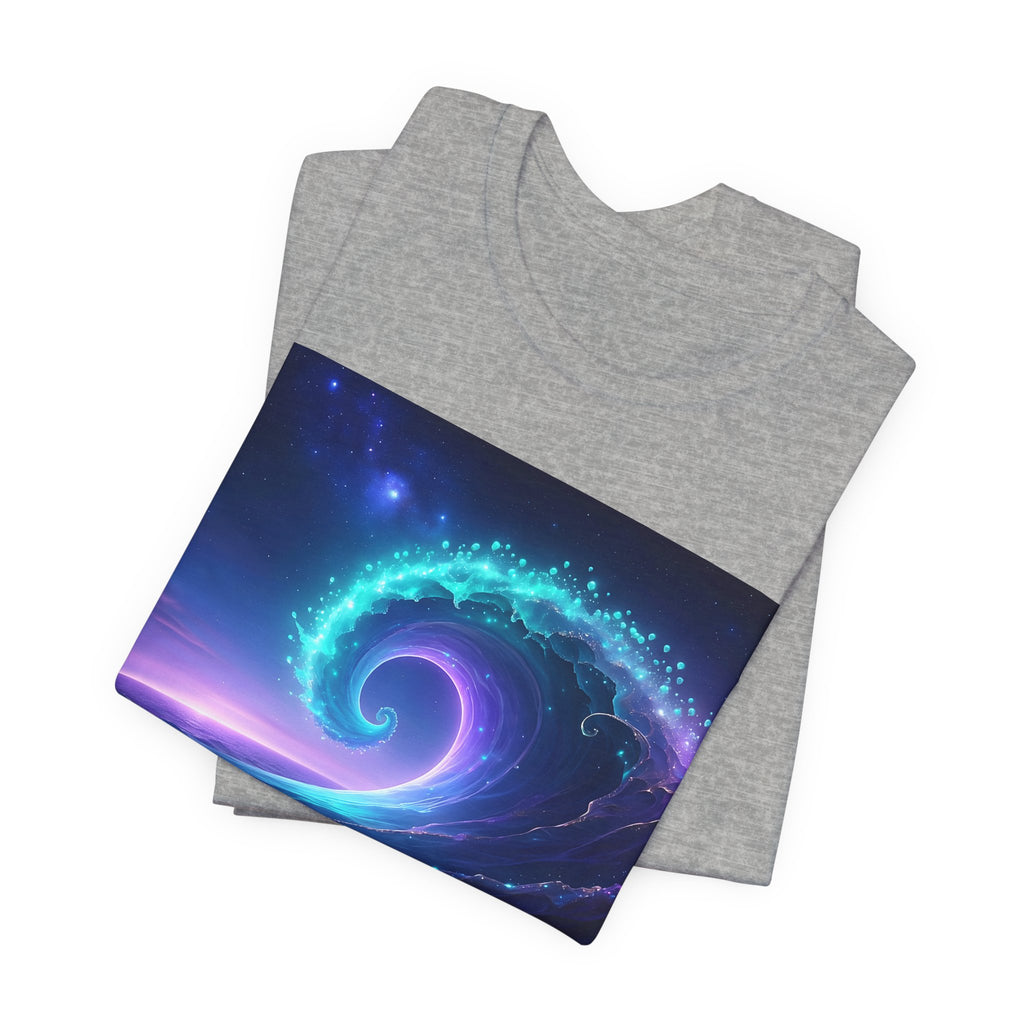Cosmic Wave Graphic Tee — Neon Surf Ocean T-Shirt