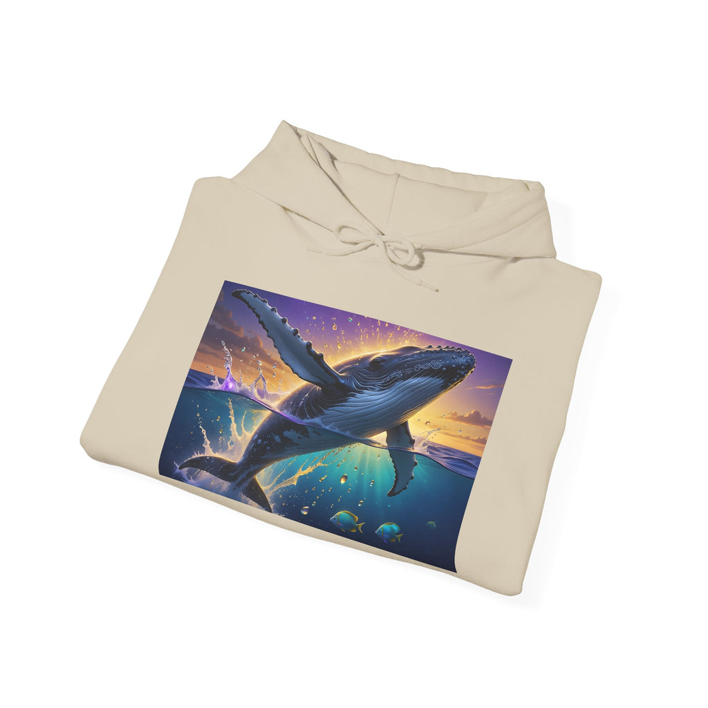 Mystic Whale Sunset Hoodie — Ocean Fantasy Graphic Pullover