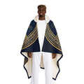 Hooded Sherpa Blanket — Mystic Gold Night Design