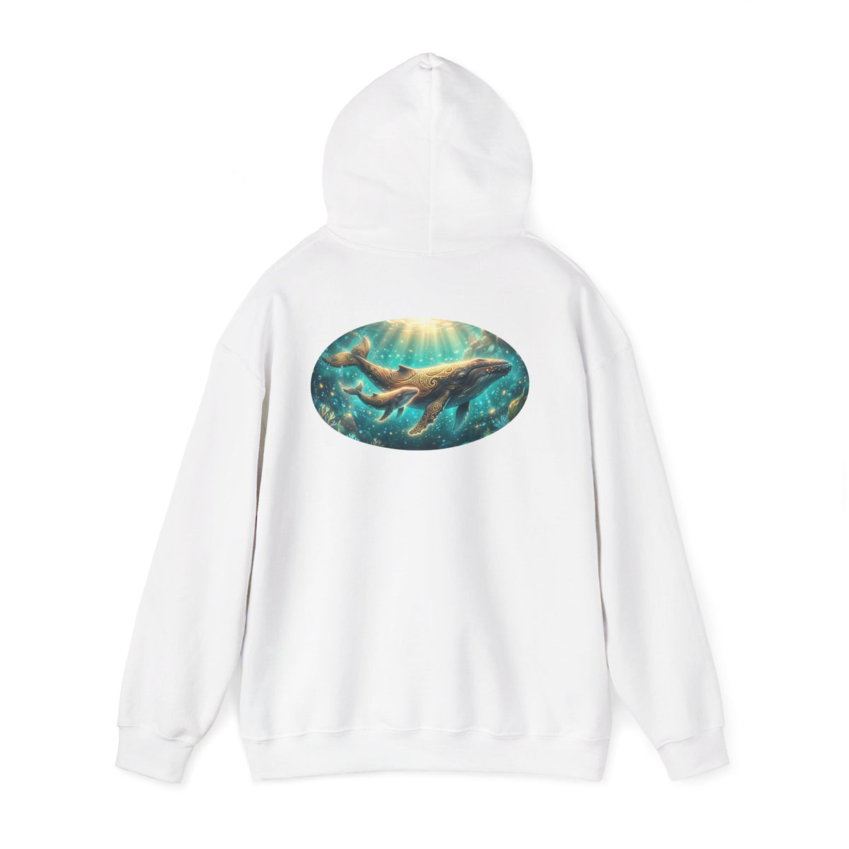 Whale Dream Hoodie — Ocean Turquoise Graphic Hooded Sweatshirt