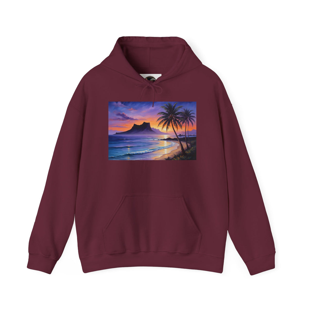 Sunset Beach Hoodie — Tropical Palm Sunset Graphic Sweatshirt