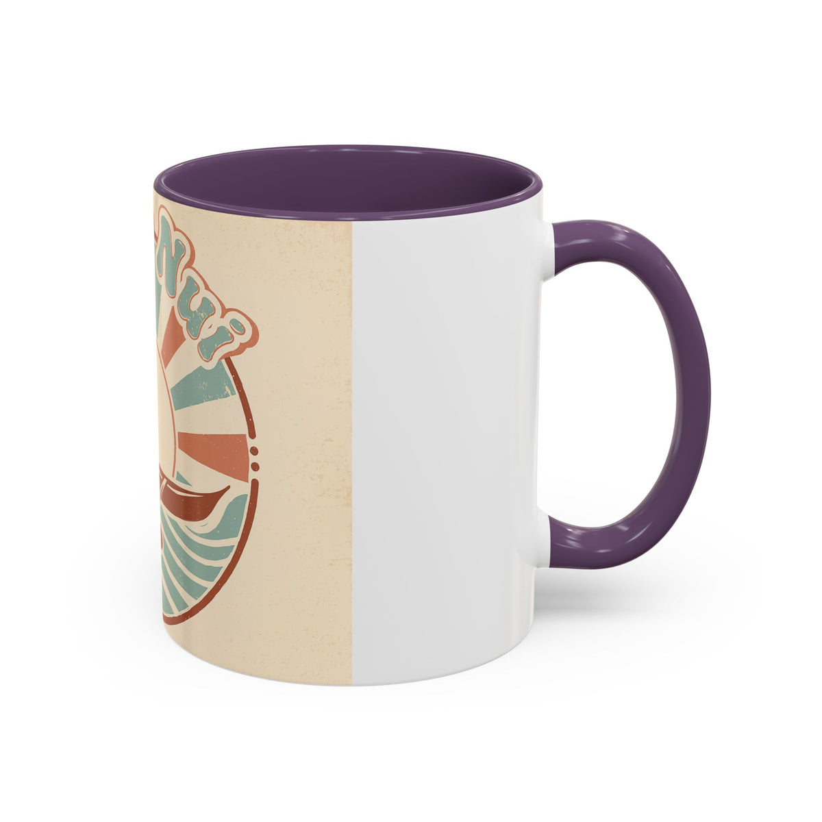 Aloha Nui Coffee Mug — Retro Hawaiian Canoe Sunset Accent Mug (11/15oz)