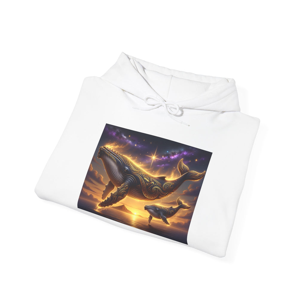 Sunset Whale Hoodie — Ocean Sunset Whale Art Pullover