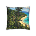 Dolphin Nightscape Throw Pillow Cover — Nautical Moon & Star Accent Pillowcase