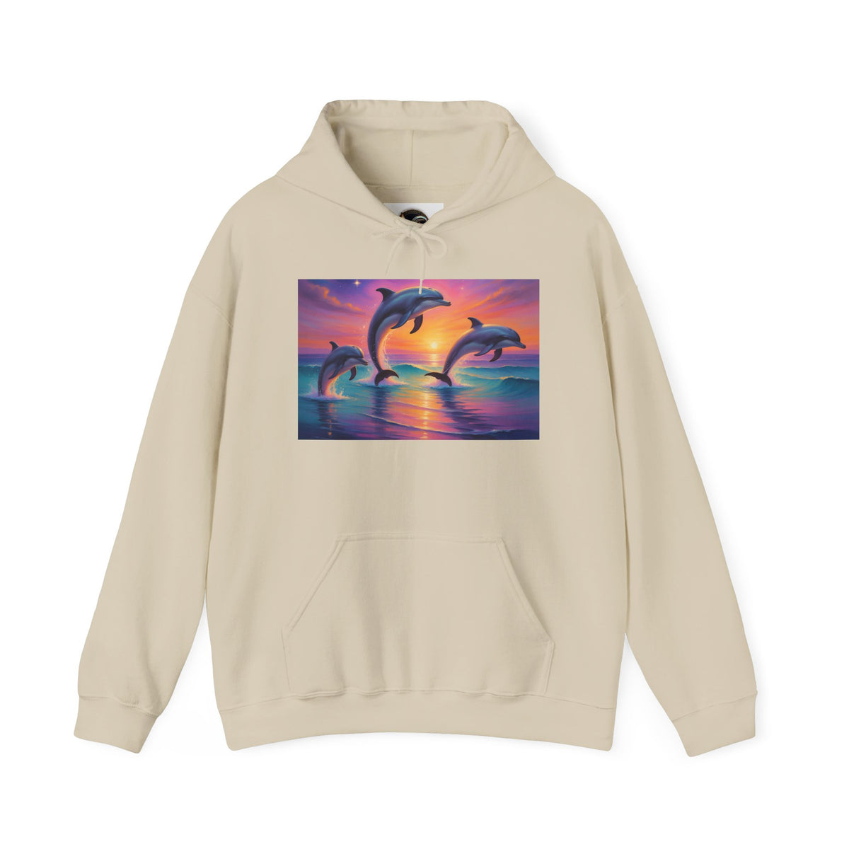 Dolphin Sunset Hoodie — Tropical Ocean Sunset Dolphin Graphic Sweatshirt