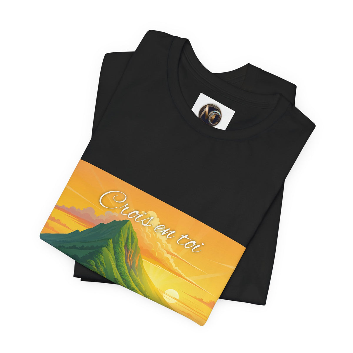 T-Shirt — Sunrise Mountain Landscape Tee with 'Oahu' Script