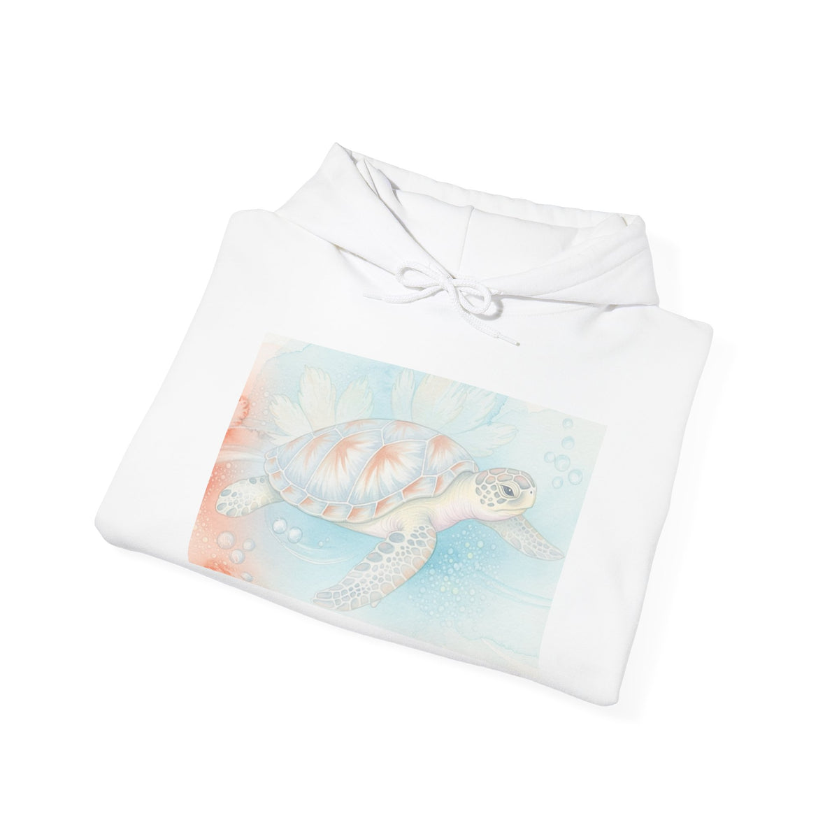 Sea Turtle Watercolor Hoodie — Pastel Ocean Turtle Pullover