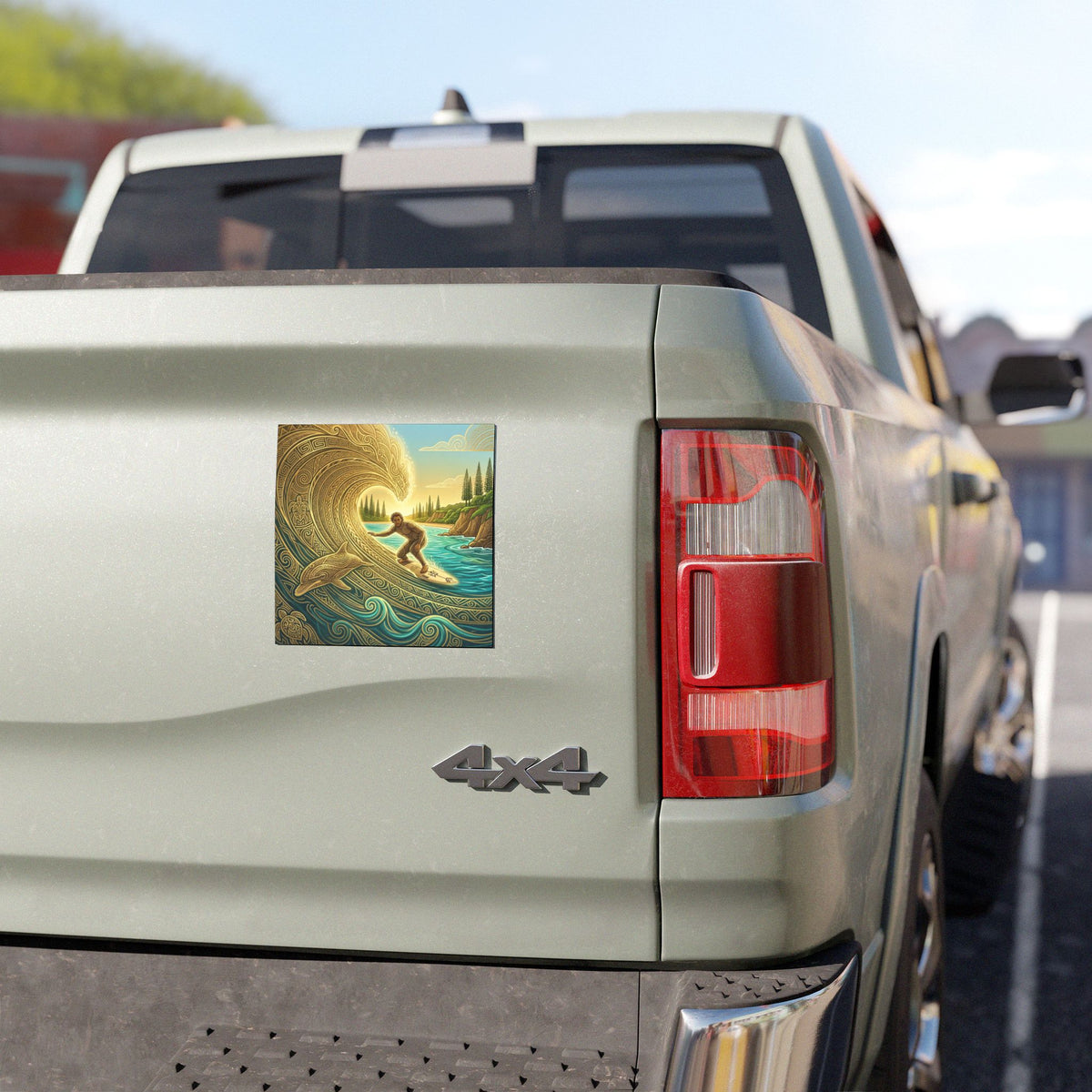 Surfer Wave Art Car Magnet — Nautical Tribal Surfing Design