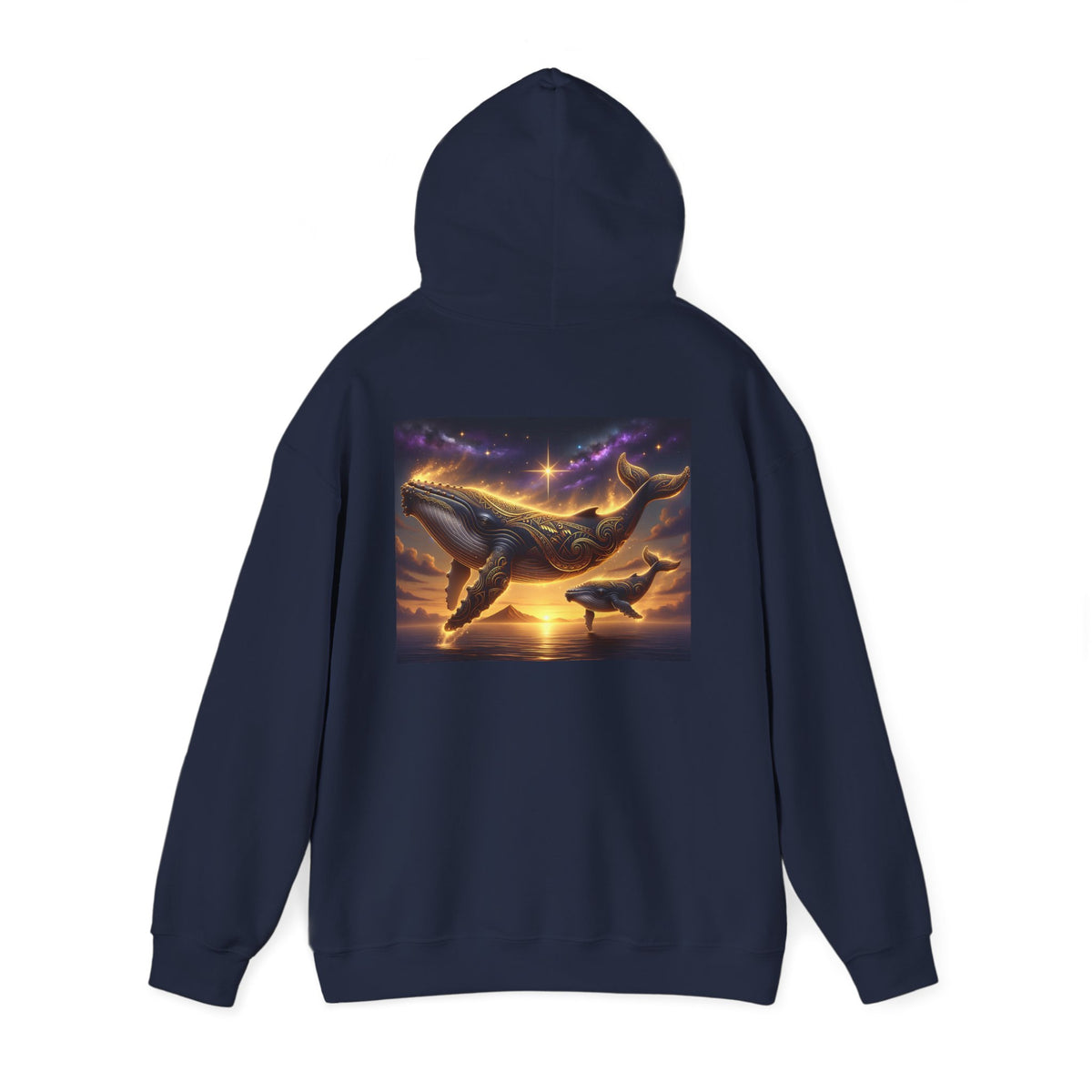 Sunset Whale Hoodie — Ocean Sunset Whale Art Pullover