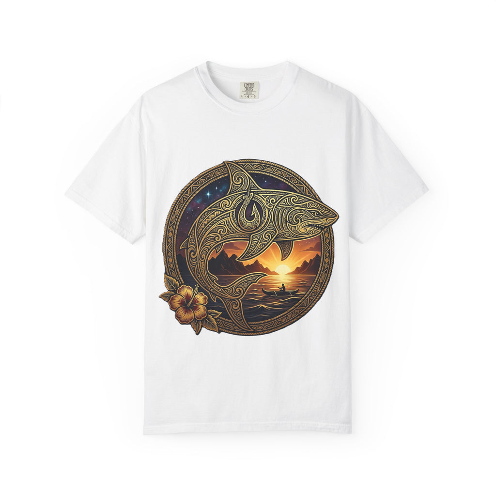 Shark Sunset T-Shirt — Tribal Ocean Shark Graphic Tee