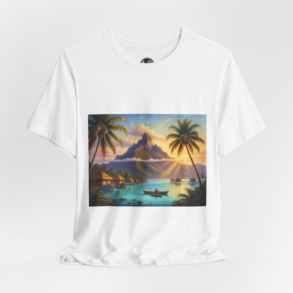 Tropical Sunset T-Shirt — Island Lagoon Scenic Tee