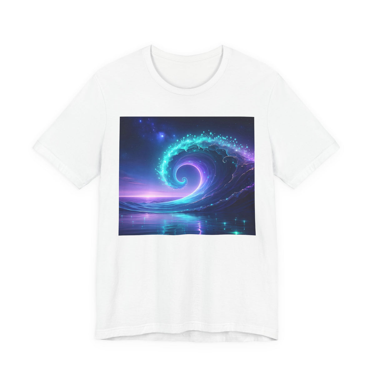 Cosmic Wave Graphic Tee — Neon Surf Ocean T-Shirt