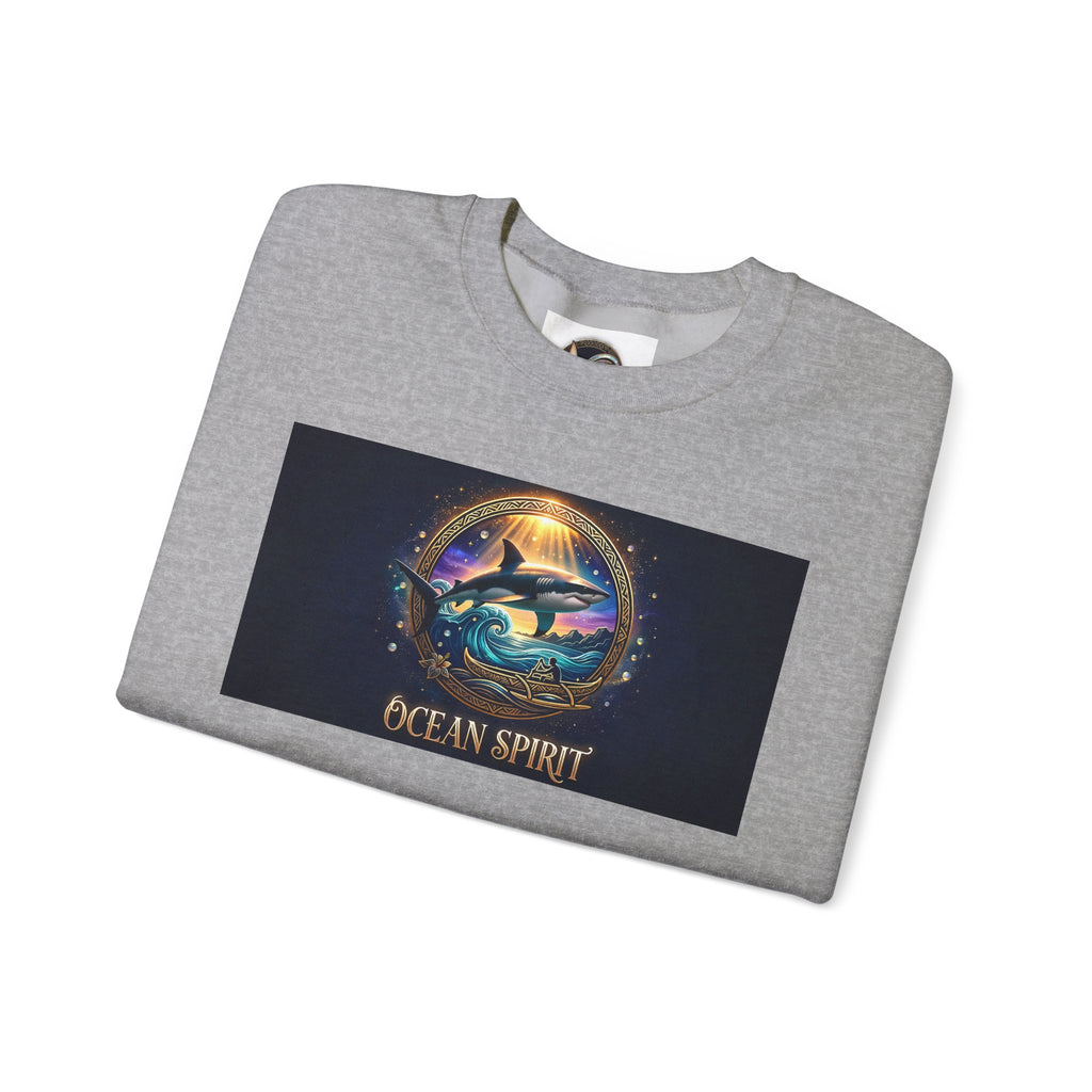 Ocean Spirit Crewneck Sweatshirt — Whale & Sunset Graphic