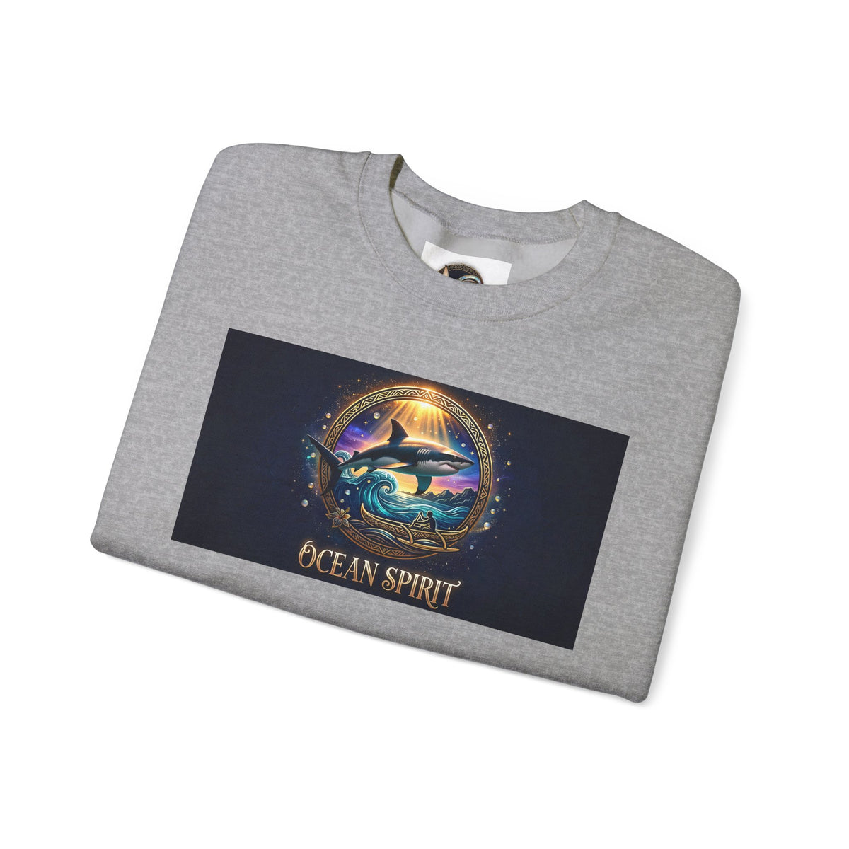 Ocean Spirit Crewneck Sweatshirt — Whale & Sunset Graphic