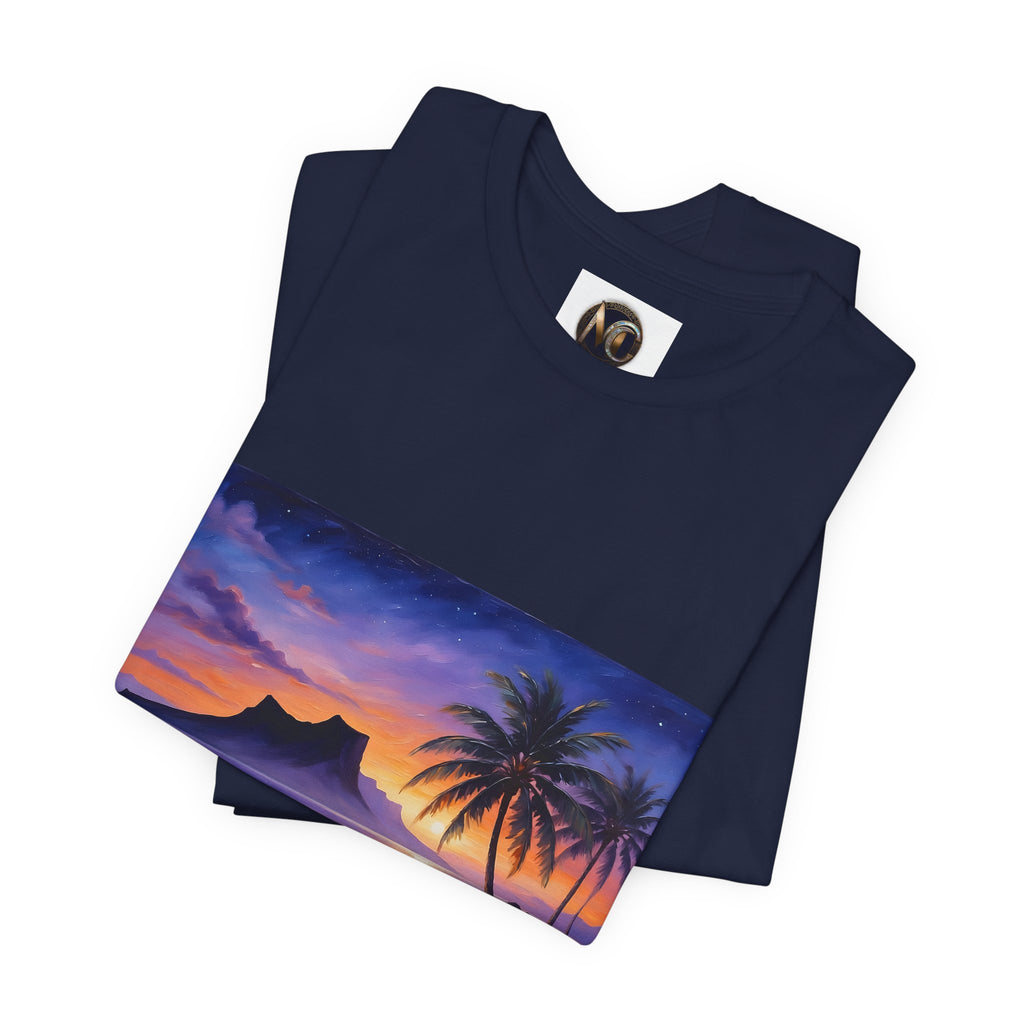 T-Shirt — Tropical Sunset Beach Print
